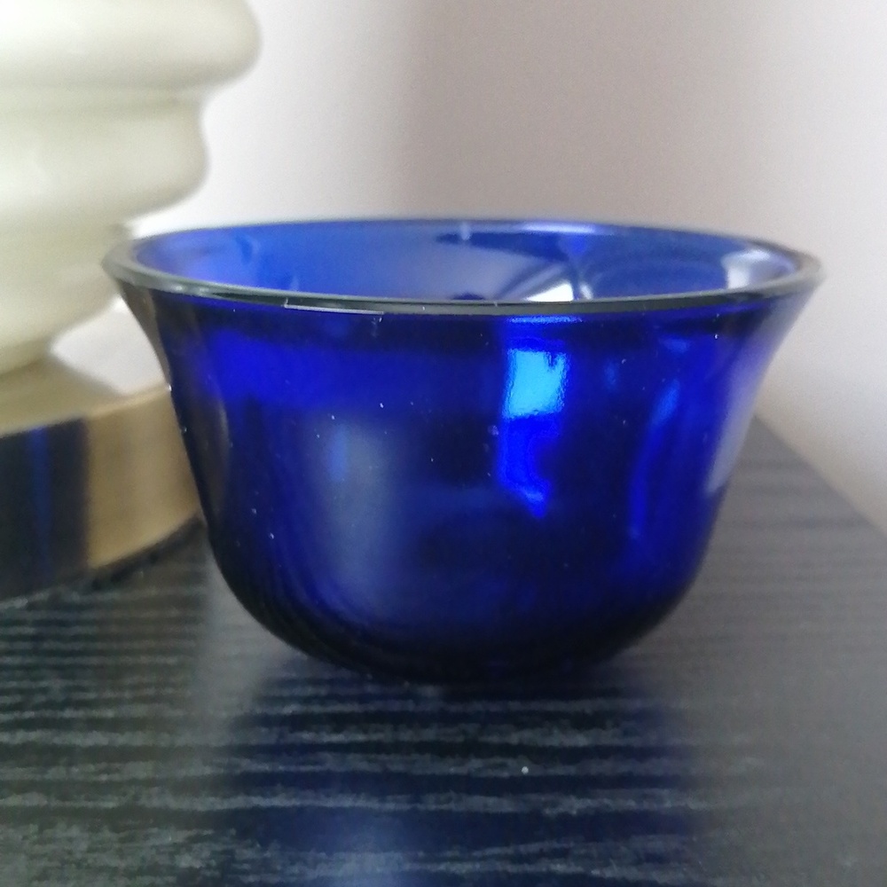 Vintage Cobalt Blue Glass Small Bowl